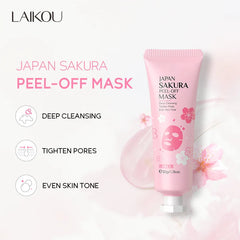 24K Gold Sakura Peeling Face Mask Firming Brightening Blackhead Removal Facial Tear off Mask Skin Care Products