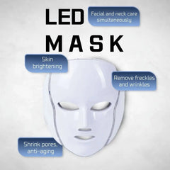 Masque De Rajeunissement Photonique À Spectre De 7 Couleurs, Technologie Coréenne, Masque De Beauté Infrarouge Pour Le Cou Et Le