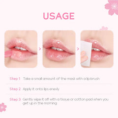 15G﻿ Cherry Blossom Lip Serum Mask Peeling Repair Makeup Moisturizing Lip Balm Nourishing Cosmetics Moisturizing Beauty Care