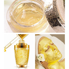 10Pcs Gold Foil Mask Sheet anti Aging Luxury Facial Gold Sheets Whitening Brightening Deep Moisturizing Anti-Wrinkle Face Mask