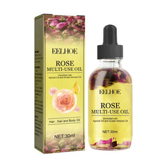 "Rose Petal Essential Oil Moisturizing Serum for Body, Skin, Hair, and Nails - Foot Care for Repairing Dry, Cracked, and Chapped Skin"