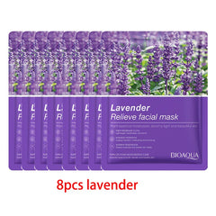 8Pcs Face Mask Natural Fruit Plant Moisturizing Oil-Control Blueberry Orange Strawberry Rose Facial Masks Skin Care Cosmetics
