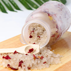 Rose Dried Flower Bath Salt for Foot Nourishing, Medium Coarse Salt, Himalayan Soak