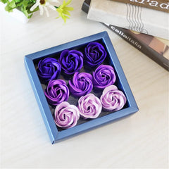 Bath Soap Boxes Rose Flower 9 Pcs Petals Valentine Essential Oil Rose Soap for Christmas Mother'S Day Anniversary Wedding Gift