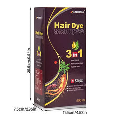 Long-Lasting Gray/Black Hair Dye Shampoo for Men and Women - 500ml