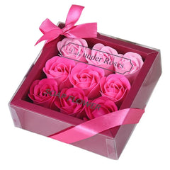 Bath Soap Boxes Rose Flower 9 Pcs Petals Valentine Essential Oil Rose Soap for Christmas Mother'S Day Anniversary Wedding Gift