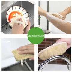 Natural Loofah Body Shower Scrubber 3pc Set Soft Exfoliating Sponge Bath Brush with Hook Towels Ideal Merchandise for Bathrooms