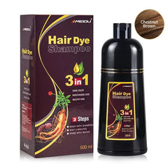 Long-Lasting Gray/Black Hair Dye Shampoo for Men and Women - 500ml