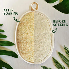 Natural Loofah Body Shower Scrubber 3pc Set Soft Exfoliating Sponge Bath Brush with Hook Towels Ideal Merchandise for Bathrooms