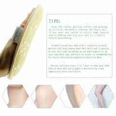 Natural Loofah Body Shower Scrubber 3pc Set Soft Exfoliating Sponge Bath Brush with Hook Towels Ideal Merchandise for Bathrooms