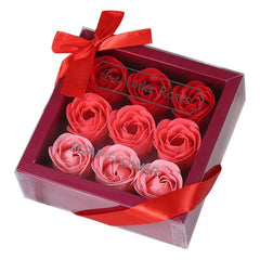 Bath Soap Boxes Rose Flower 9 Pcs Petals Valentine Essential Oil Rose Soap for Christmas Mother'S Day Anniversary Wedding Gift