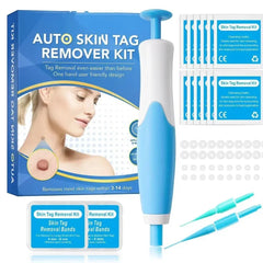 2-In-1 Painless Auto Skin Tag Mole Wart Removal Kit Cleaning Tools Face Skin Care Body Wart Dot Treatments Remover Beauty Health