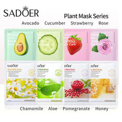 8Pcs Face Mask Natural Fruit Plant Moisturizing Oil-Control Blueberry Orange Strawberry Rose Facial Masks Skin Care Cosmetics