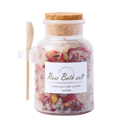 Rose Dried Flower Bath Salt for Foot Nourishing, Medium Coarse Salt, Himalayan Soak