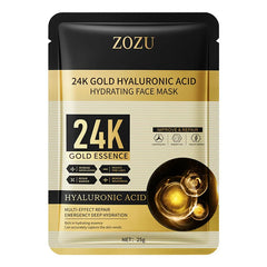 10Pcs 24K Golden Hyaluronic Acid Face Mask Facial Skincare Firming Moisturizing Hydrating Facial Masks Skin Care Products