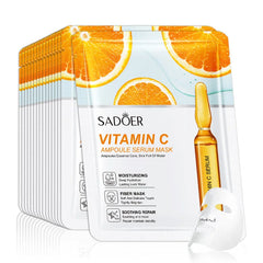 10Pcs Vitamin C Face Mask Facial Skincare Moisturizing Firming Hydrating Brightening Facial Masks Face Skin Care Products