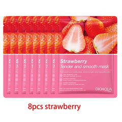 8Pcs Face Mask Natural Fruit Plant Moisturizing Oil-Control Blueberry Orange Strawberry Rose Facial Masks Skin Care Cosmetics