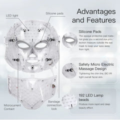 Masque De Rajeunissement Photonique À Spectre De 7 Couleurs, Technologie Coréenne, Masque De Beauté Infrarouge Pour Le Cou Et Le