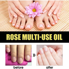 "Rose Petal Essential Oil Moisturizing Serum for Body, Skin, Hair, and Nails - Foot Care for Repairing Dry, Cracked, and Chapped Skin"
