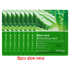 8Pcs Face Mask Natural Fruit Plant Moisturizing Oil-Control Blueberry Orange Strawberry Rose Facial Masks Skin Care Cosmetics